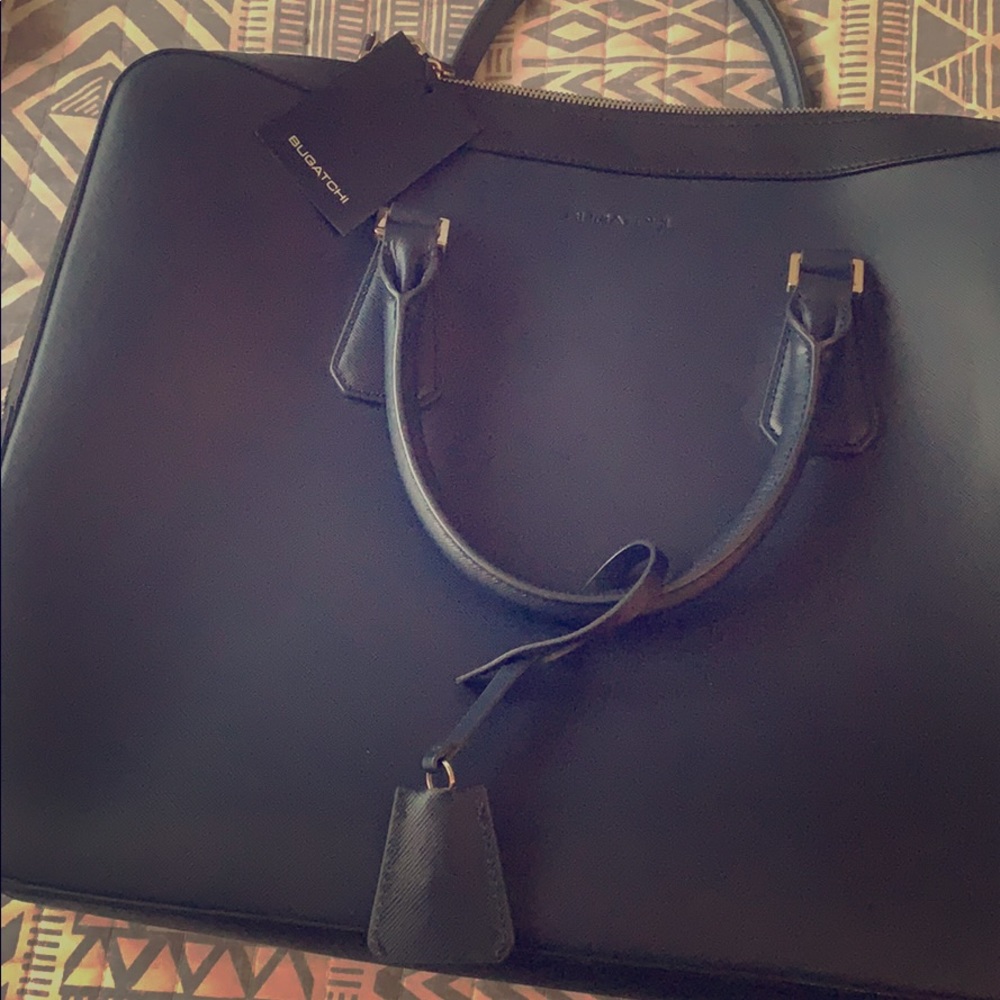 Bugatchi saffiano leather briefcase new with tags